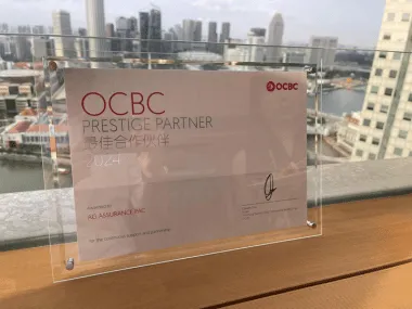 2024 OCBC Prestige Partner certificate to AG Singapore Audit Firm